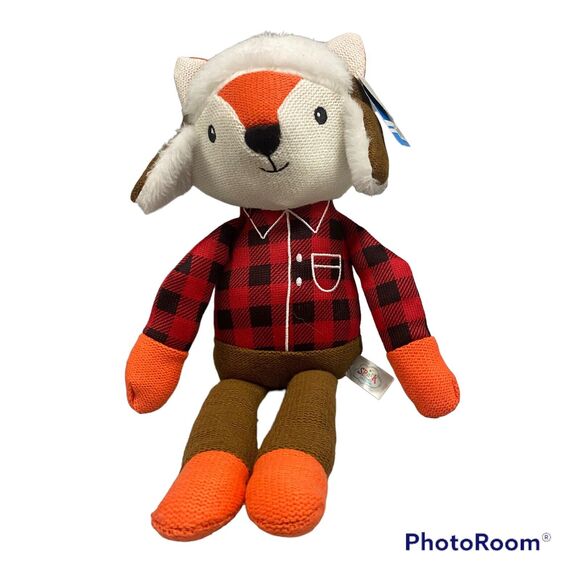 Spark Create Imagine Christmas Holiday Fox Crinkle Lovey Stuffed Animal NWT - Picture 1 of 8